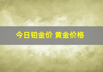 今日铂金价 黄金价格